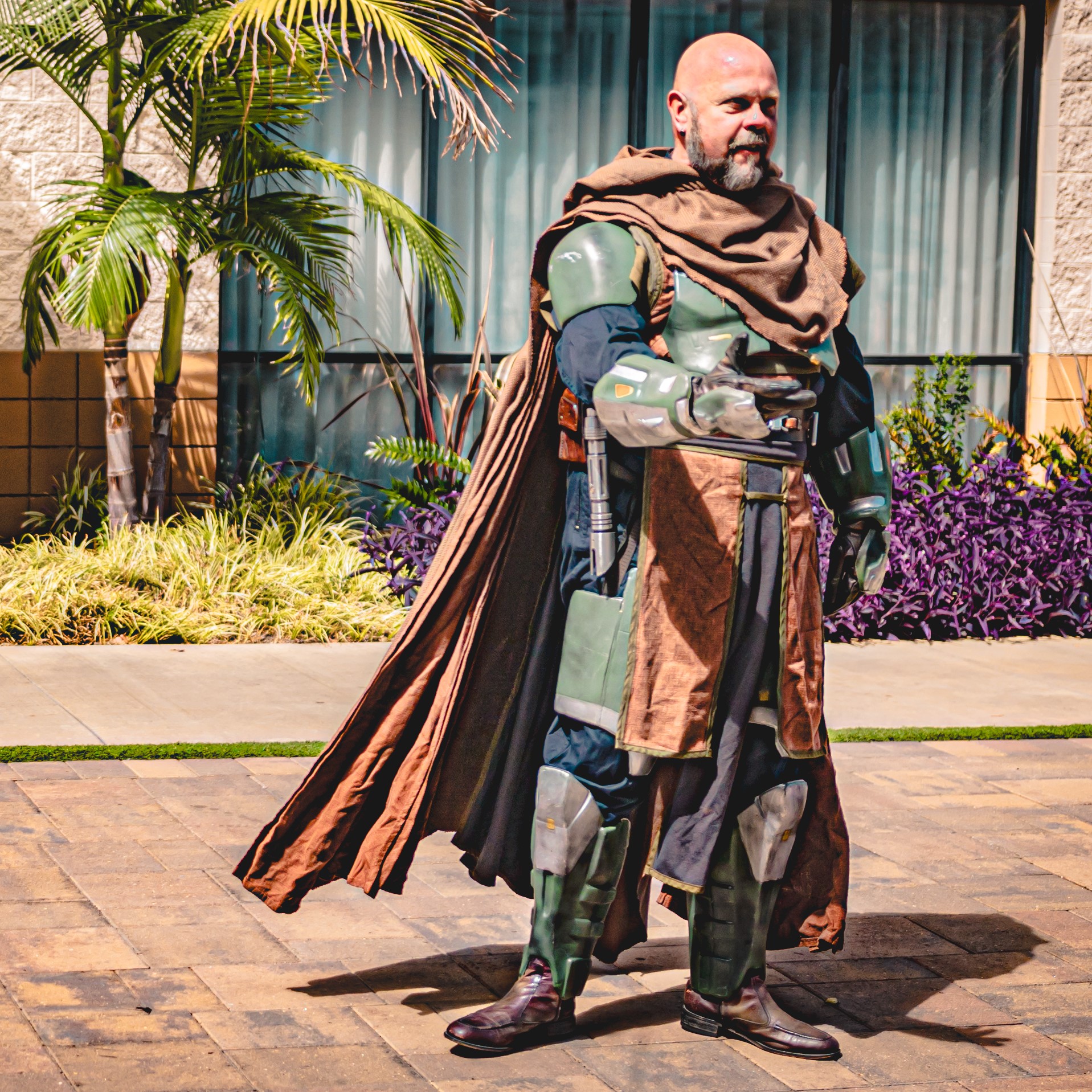 Bill wearing his Old Republic era Jedi knight armor and robes.