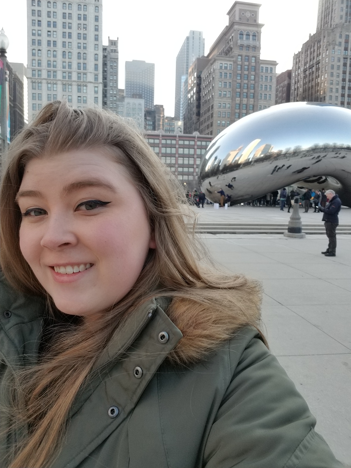 Corinthia posing at the Bean in Chicago