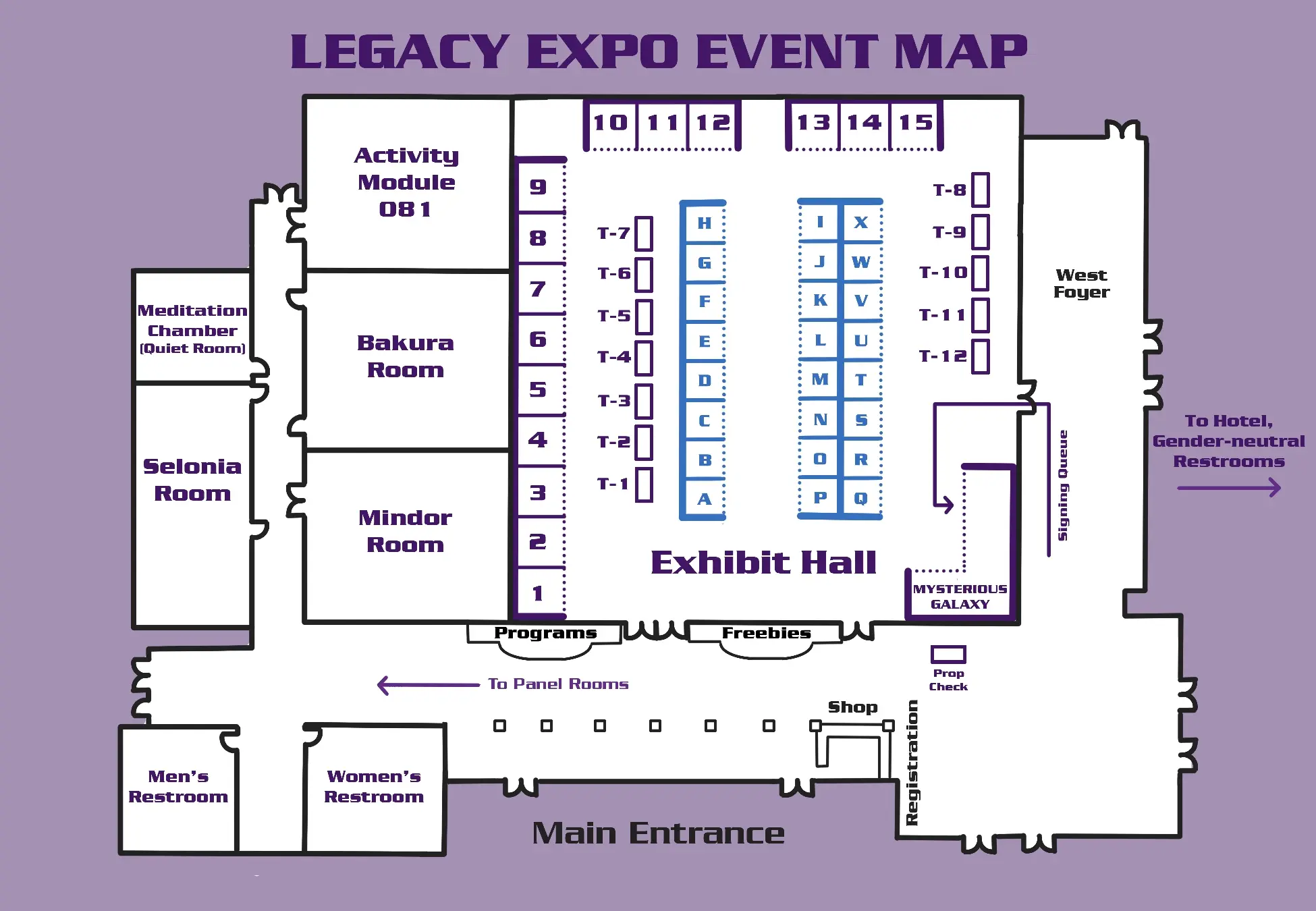 A map of the vendor hall